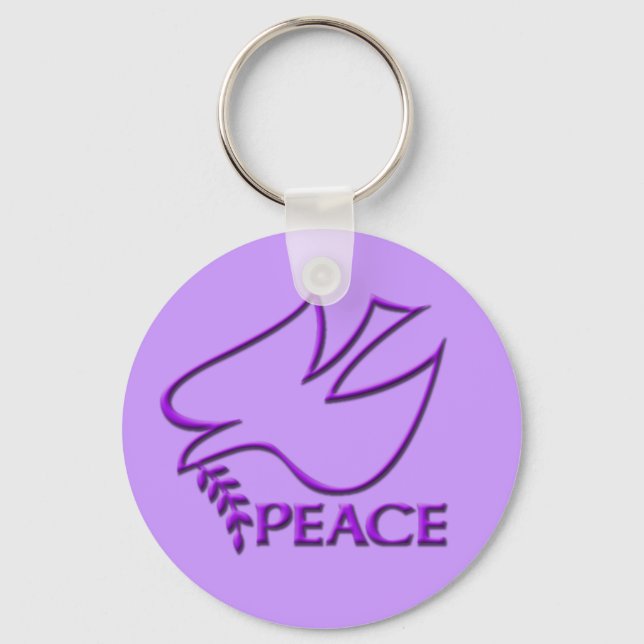 Peace Dove Peace Sign Key Ring (Front)