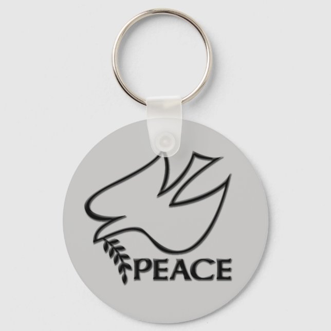Peace Dove Peace Sign Key Ring (Front)