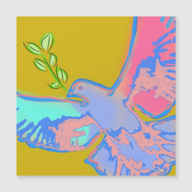 Peace dove Pop art in ochre yellow  (Front)