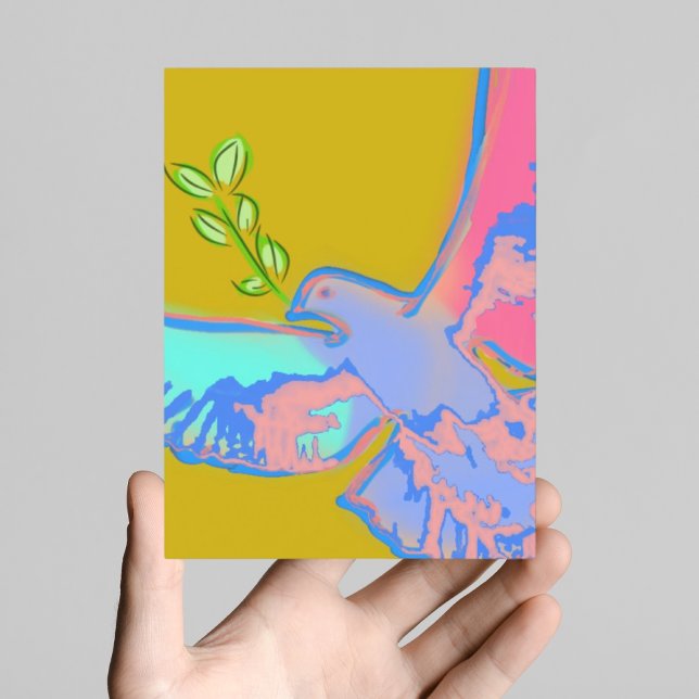 Peace dove Pop art in ochre yellow  Postcard (Creator Uploaded)