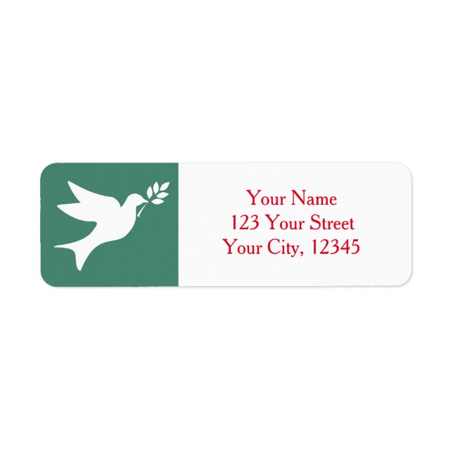 Peace Dove Return Address Label (Front)