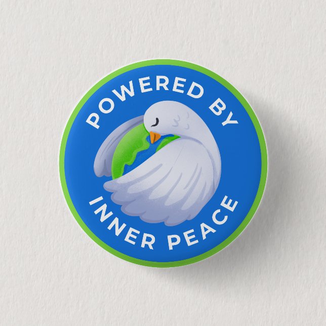 Peace Dove Round Badge Powered by Inner Peace (Front)