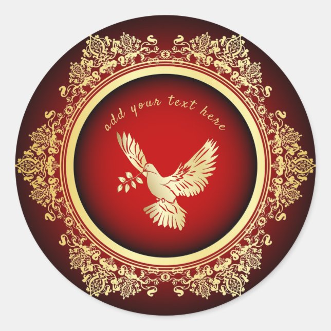Peace Dove Round Sticker (Front)