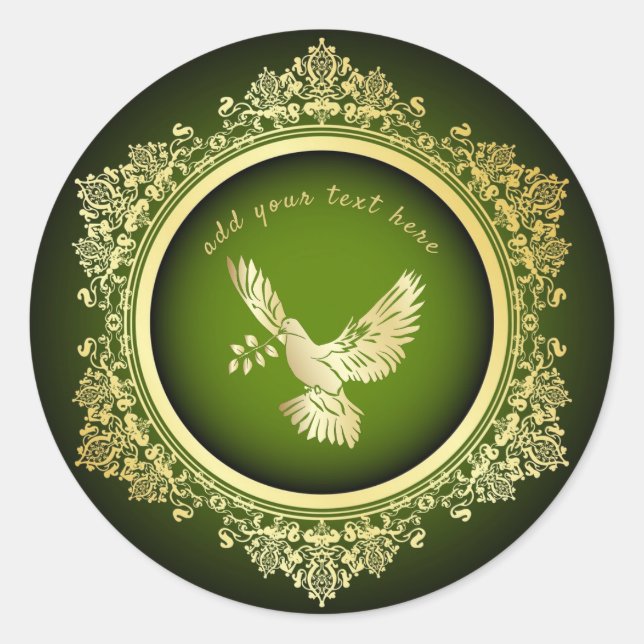 Peace Dove Round Sticker (Front)
