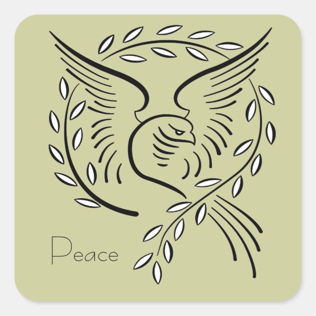 Peace Dove Square Sticker (Front)