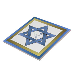 Peace Dove Star Of David Ceramic Tile