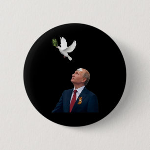 Peace Dove Stop Puck Futin Hands Off Ukraine Suppo 6 Cm Round Badge