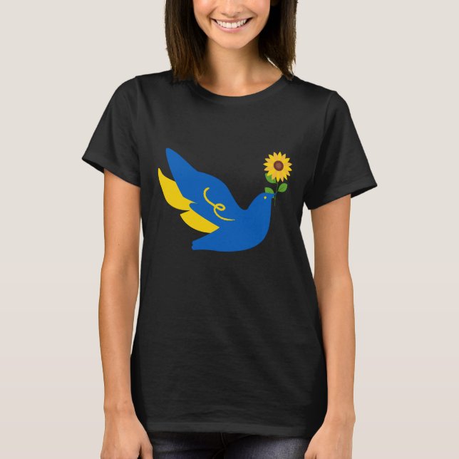 Peace Dove Sunflower Ukraine - STAND WITH UKRAINE T-Shirt (Front)