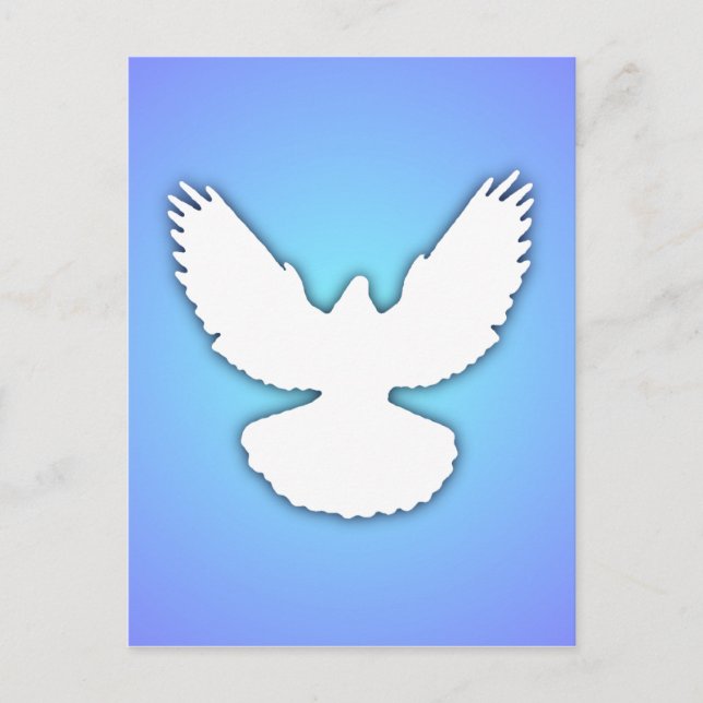 Peace Dove White w Shadow Blue Sky Simply Elegant  Postcard (Front)