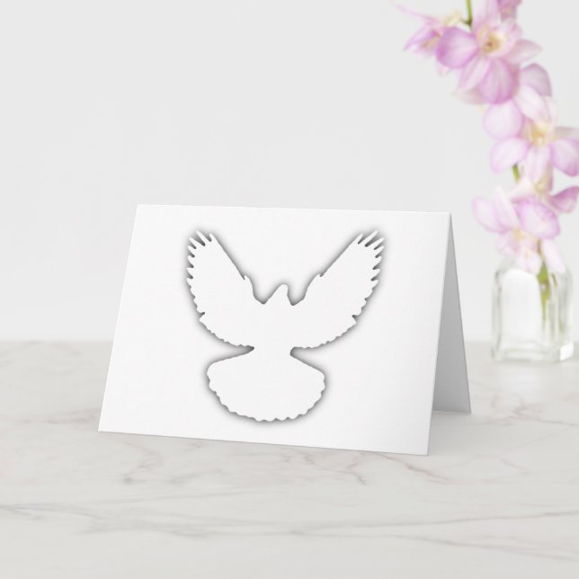 Peace Dove White w Shadow Simply Elegant Card (Orchid)