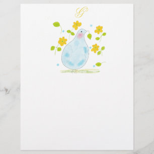 Peace Dove with butterfly and flowers Letterhead