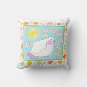 Peace Dove with flowers pillow