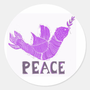 Peace Dove with Laurel Branch Classic Round Sticker
