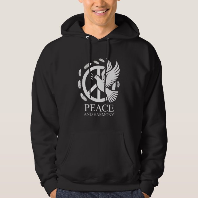 Peace Dove with Olive Branch in PeaceSymbolT-Shirt Hoodie (Front)