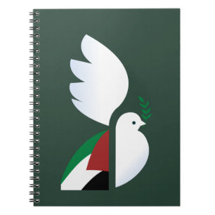 peace dove with the Palestinian flag Notebook