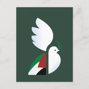 peace dove with the Palestinian flag Postcard