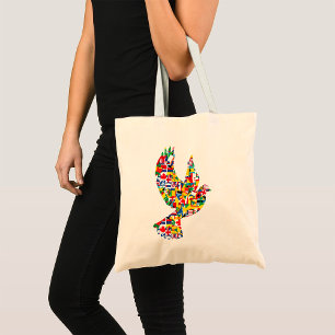 Peace Dove World Flags Tote Bag