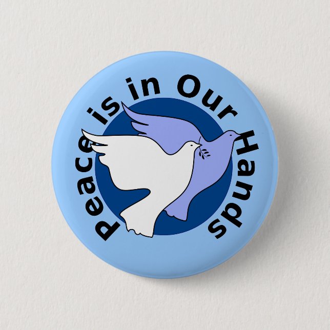 Peace Doves 6 Cm Round Badge (Front)