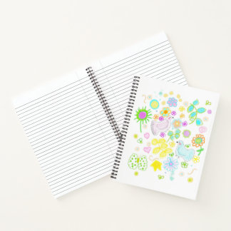 Peace doves and floral notebook