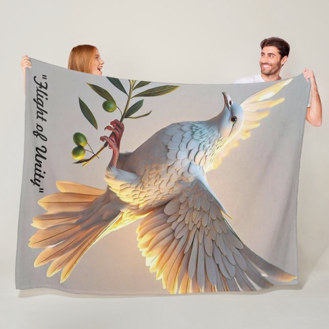 "Peace Dove's Message" Fleece Blanket (In Situ)