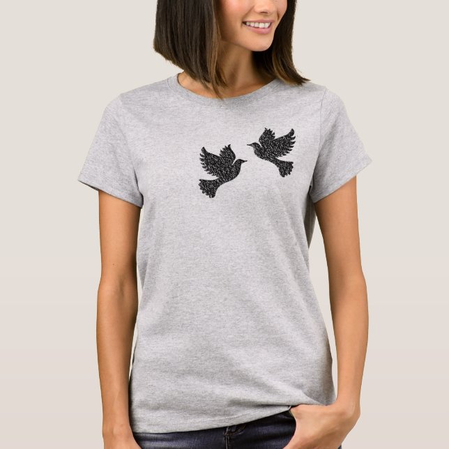 Peace Doves T-Shirt - Turtle Dove Design Gift Idea (Front)