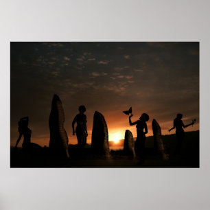 Peace druids stones poster