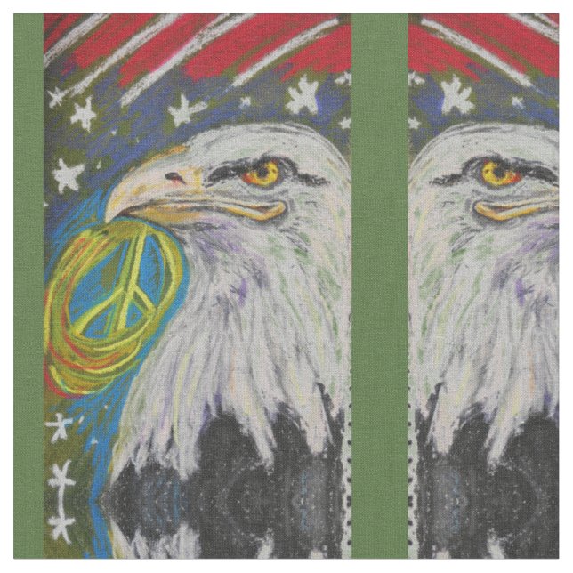 Peace Eagle Pattern Fabric (Close Up)