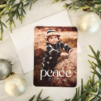 Peace Elegant Full Photo Holiday Card