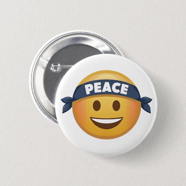 Peace Emoji 6 Cm Round Badge (Front & Back)