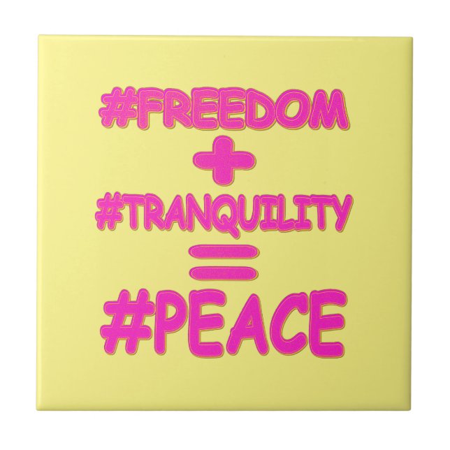 "PEACE EQUATION" Cute Design. Buy Now Ceramic Tile (Front)