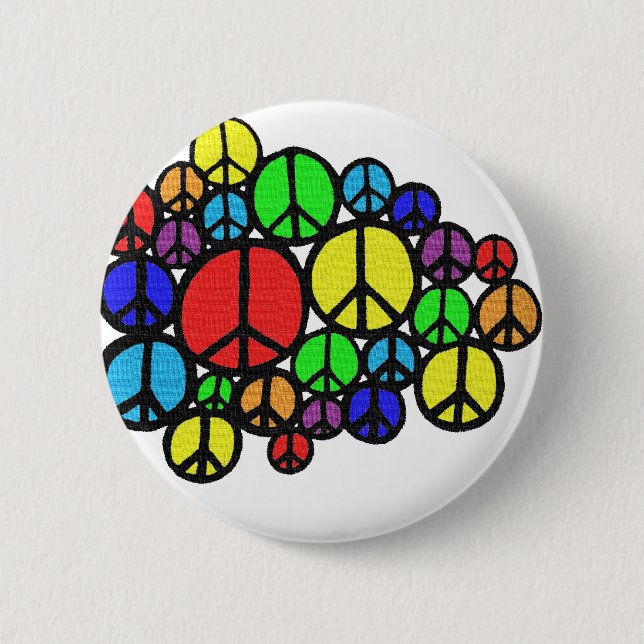 Peace Everywhere! 6 Cm Round Badge (Front)