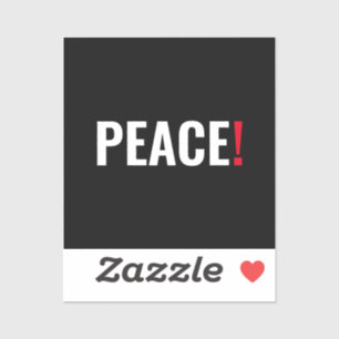 Peace exclamation point black white red anti war