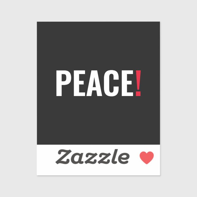 Peace exclamation point black white red anti war (Sheet)