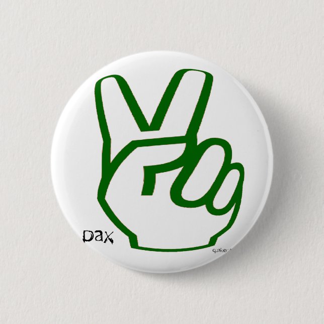 Peace Fingers - Green 6 Cm Round Badge (Front)