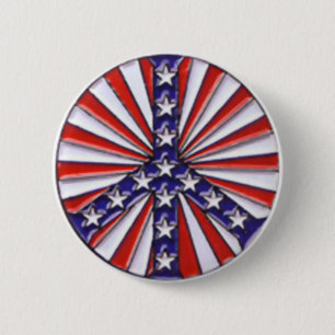 Peace Flag 6 Cm Round Badge