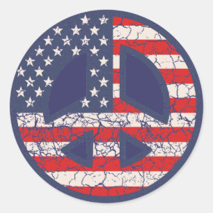 Peace-Flag-dist Classic Round Sticker