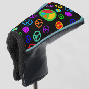PEACE - Flat pattern multicolored + your backgr. Golf Head Cover