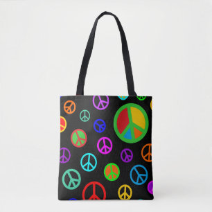 PEACE - Flat pattern multicolored + your backgr. Tote Bag