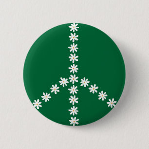 Peace Floral 6 Cm Round Badge