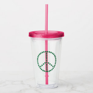 Peace Floral Acrylic Tumbler