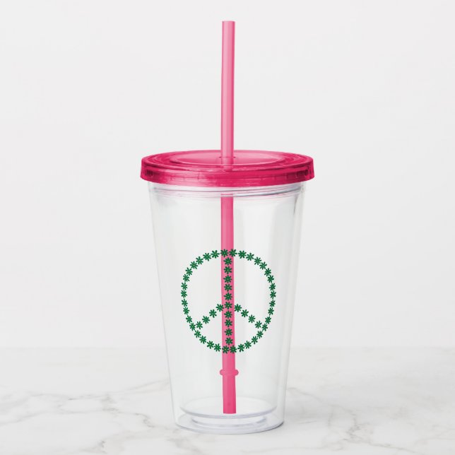 Peace Floral Acrylic Tumbler (Front)