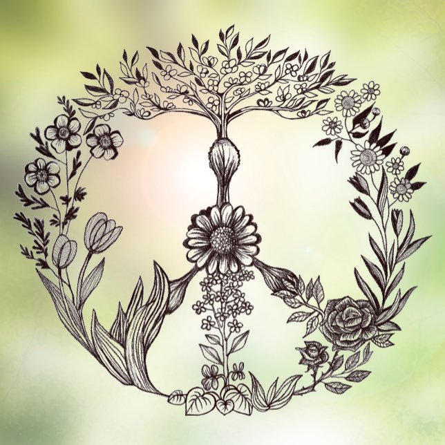 Peace Floral Drawing Cute Boho Hippie Flowers Art  (Creator Uploaded)