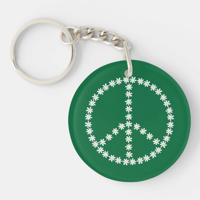 Peace Floral Key Ring (Front)
