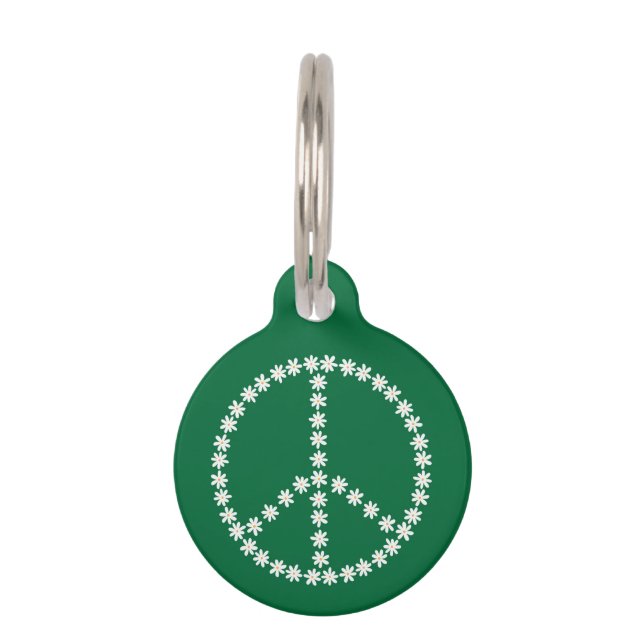 Peace Floral Pet Tag (Front)