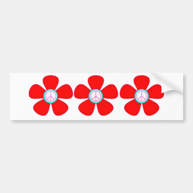 Peace Flower Bumper Sticker (Front)