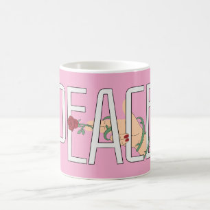 Peace Flower Hand Minimalist Quote Art Coffee Mug