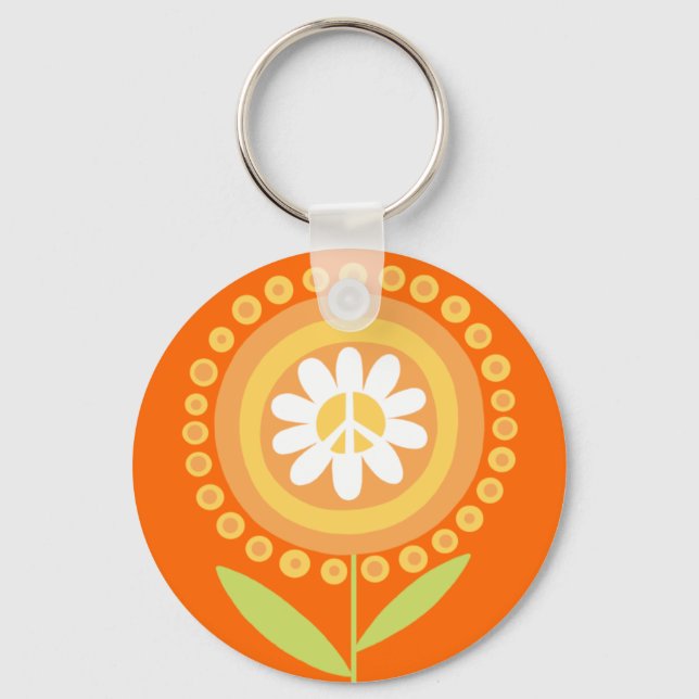 Peace flower Key Chain (Front)