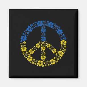 Peace Flower Ukraine I Stand With Ukraine Flag Magnet