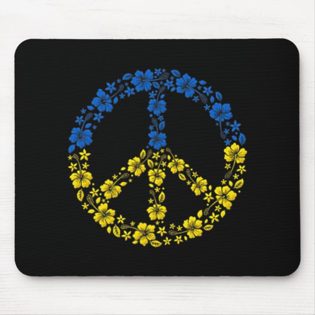 Peace Flower Ukraine  I Stand With Ukraine Flag  Mouse Pad (Front)