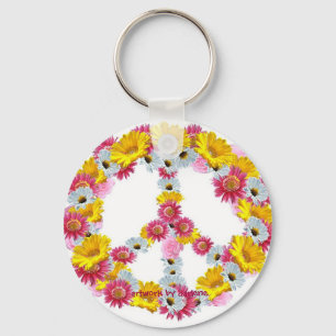 peace flowers, artwork by darlene key ring